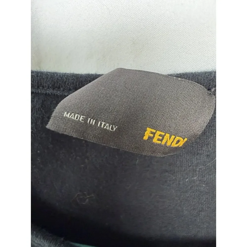 Fendi Women's Black Short Sleeve Tee US Med Premium Cotton - Picture 2 of 6